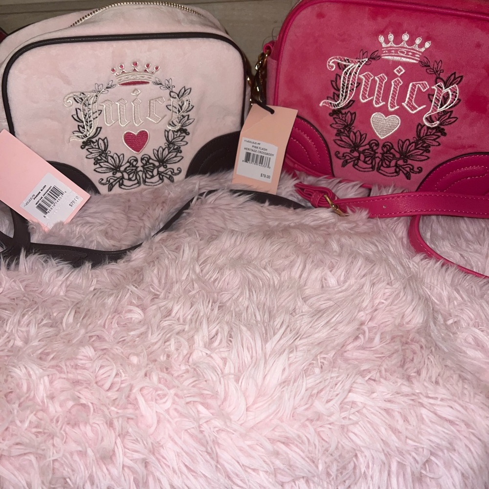 Juicy Couture Pink and Cream Crossbody Bag Set